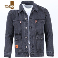 YANXU牛仔外套男耐磨挡风冬季中年加肥加大码宽松牛仔衣夹克衫