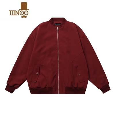 YANXU江小文 美式复古星星字母刺绣飞行员夹克棒球服男女宽松机能外套