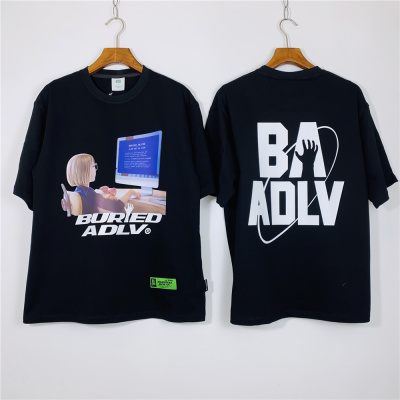 ADLV短袖T恤女2021夏季新款潮牌圆领女孩半袖宽松休闲短袖男女款