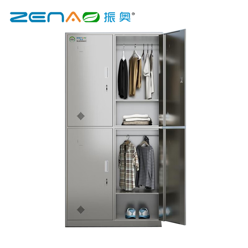 振奥 201不锈钢更衣柜员工储物柜多门柜寄存包柜鞋柜/台(四门201不锈钢)