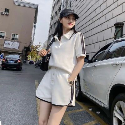 2021新款夏季宽松短裤套装女休闲运动服健身房时尚短袖跑步两件套卡诺蔻
