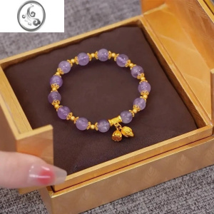 JiMi海棠花闺蜜手链女ins小众设计轻奢高级感仿红玛匘水晶手串精致