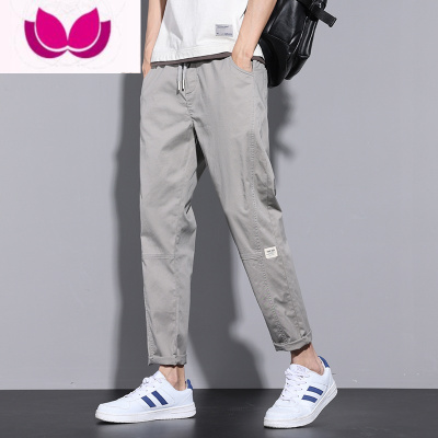 七斓休闲裤男宽松直筒九分工装男裤2022秋季百搭新款男士长裤子潮韩版