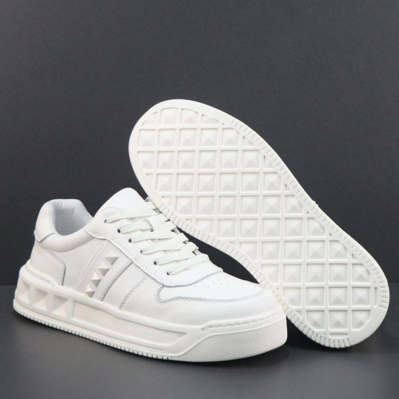 真皮小白鞋男头层牛皮厚底轻便软底舒适百搭休闲男鞋时尚潮流板鞋