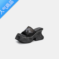 SUNTEK凉拖鞋女外穿2023夏季新款蝴蝶高跟凉鞋千禧辣妹性感露趾厚底拖鞋