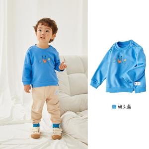 [1件5折价:62.5]moomoo童装女童套头衫春秋新款男宝宝卡通杜邦索罗娜面料卫衣