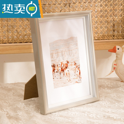 敬平北欧双色轻奢6寸7寸8 10寸摆台客厅卧室相片框架冲洗照片做成相框 人鱼姬 A4摆桌+挂墙[21*29.7cm]