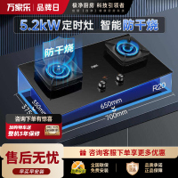 万家乐猛火燃气双灶AC7A家用智能防干烧左定嵌入式台嵌两用大面板煤气炉灶大火力全进风铜火盖可拆 [智能防干烧+左定时]