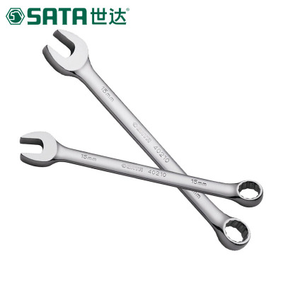 世达(SATA)全抛光两用扳手 开口扳手梅花两用扳手 32mm 40223 1把