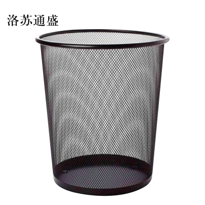 洛苏通盛加厚铁网垃圾桶家用金属防锈垃圾篓办公室铁丝网废纸篓无盖大号(18L)