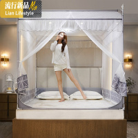 蚊帐支架蒙古包坐床家用拉链式全封闭床1.5m1.8米儿童防摔2米卧室 三维工匠