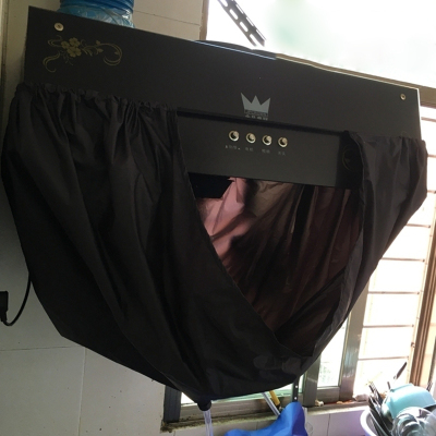 帮客材配清洗专用-多维净油烟机清洗罩双层防水布可调节大小黑色48元/套全场满199元免邮