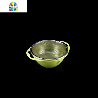 创意洗菜篮子厨房塑料滤水筐双层水果蔬菜果盘淘米洗菜盆 FENGHOU 绿色四件套组合