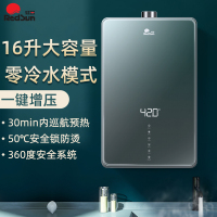 红日镜面视界燃气灶热水器智能恒温多重保护一键零冷水16L家用ELB16T天然气