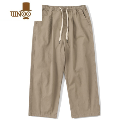 YANXUGBOY日系纯色工装裤男潮牌ins百搭直筒裤潮流宽松基础款休闲长裤