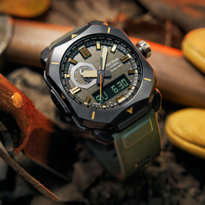 casio旗舰店卡西欧手表男太阳能电波protrek防水户外运动登山表防水电子男士手表运动石英表男 PRW-6600