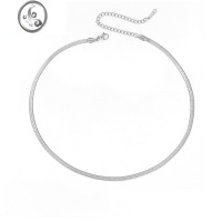 JiMieManco项链欧美简约ins锁骨链不锈钢女士链条 项饰颈链网红扁蛇链