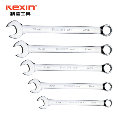 科信(kexin)全抛光铬钒钢两用扳手 开口扳手梅花扳手 18mm KX63018A 2支/件 1件