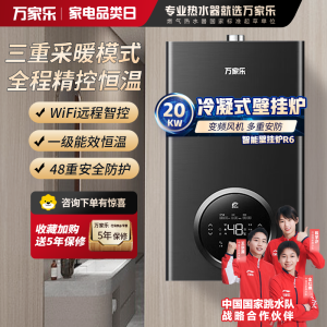 万家乐冷凝壁挂炉R6系列 燃气壁挂炉 一级能效壁挂炉天然气中央热水即热采暖供暖洗浴两用 冷凝换热20R6(60-160平