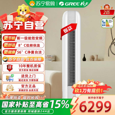 格力 2匹 云恬 新一级能效 变频 自清洁 智能 客厅空调立式空调柜机(KFR-50LW/NhJa1BG