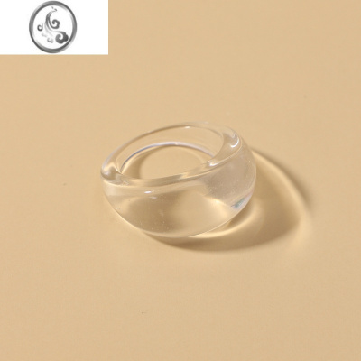 JiMi东大门气质树脂小众设计时尚简约百搭复古森系冷淡风ins网红戒指