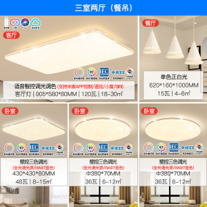雷士照明NVC 全光谱护眼吸顶灯语音智能遥控吸顶灯客厅灯卧室灯吊灯灯具套餐浪漫满天星现代简约灯具客厅吸顶灯组合