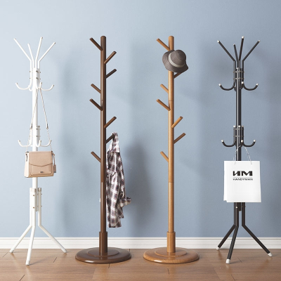  定制晾衣架落地卧室挂衣服的架子古达家用收纳架简易组装立式经济型挂包架