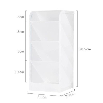 日本简约四格笔筒斜插式桌面创意学生文具笔盒化妆品办公室收纳盒三维工匠