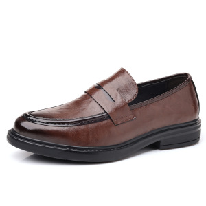 男士休闲皮鞋新款百搭时尚高档真皮商务工作鞋豆豆鞋男潮一件_3037