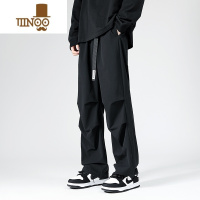 YANXU美式复古伞兵工装裤男夏季潮牌设计感宽松速干休闲裤简约百搭长裤