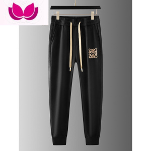 七斓高端设计感加绒卡其色运动裤束脚卫裤加厚哈伦裤抽绳小脚休闲裤男