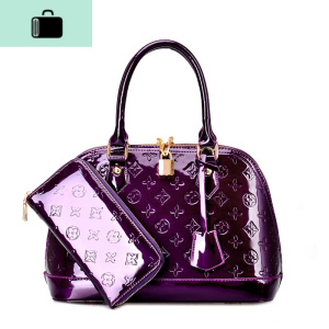 2019春夏新款漆皮亮面压纹女包时尚潮流手提包单肩包斜挎包贝壳包NEW LAKE女斜挎包