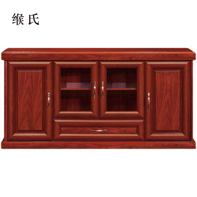 缑氏胡桃色餐边柜简约茶水柜四门1600*400*800[工厂现做 7天内发货]