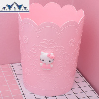 创意卡通粉色垃圾桶分类可爱少女卧室卫生间客厅废纸篓家用收纳桶 三维工匠