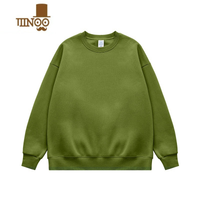 YANXUJOYO美式复古街头潮牌圆领加绒卫衣男oversize国潮长袖套头上衣潮