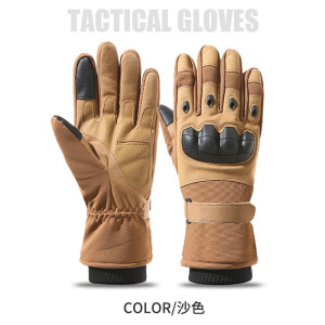 冬季男士触屏手套户外骑行摩托车战术防护防寒保暖加绒滑雪手套女