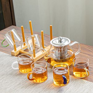 [补贴10%]高温玻璃茶壶可加热家用功夫茶壶茶具套装加厚过滤器泡花一壶泡茶
