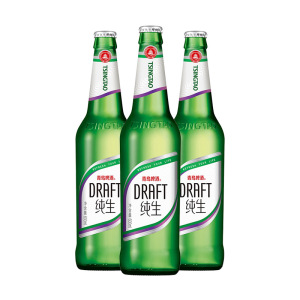 青岛啤酒纯生8度600ml*3*4牛卡纸箱啤