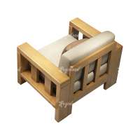 洛诗莲 (RoyceLand) 简约实木沙发原木色实木沙发 单人位