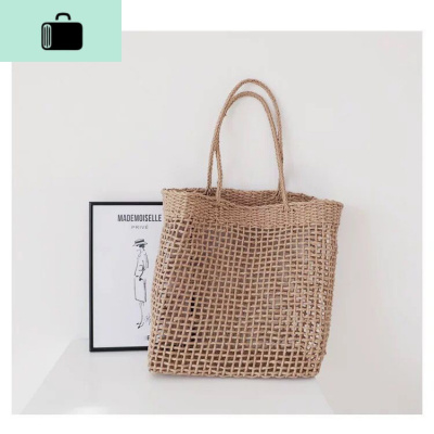 网红大容量编包时尚单肩手提包编织包韩系镂空海边度假包女包NEW LAKE女士单肩包