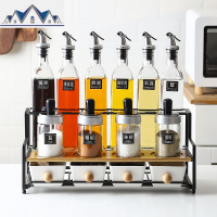 防潮调料盒玻璃家用勺盖一体调味瓶盐罐厨房糖味精收纳盒油壶套装 三维工匠