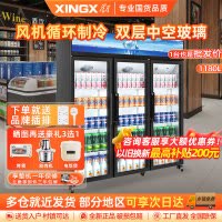 星星(XINGX)LGC-1500FS3黑色风直冷1180升3门展示柜饮料啤酒水果冷藏冰柜 商用便利店超市保鲜立式陈列柜