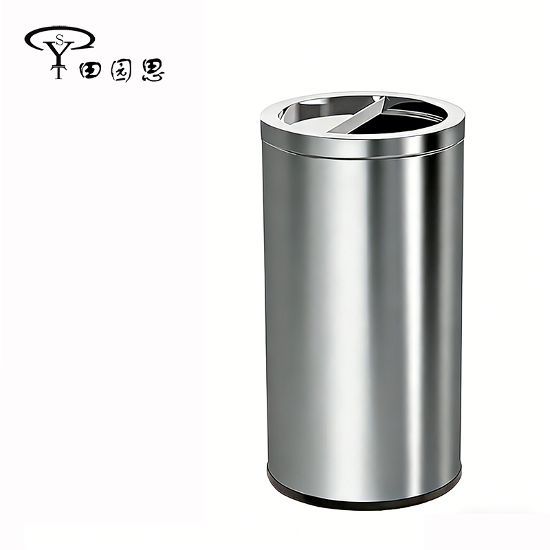 田园思 圆形半直投不锈钢垃圾桶 50L 个