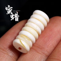 保真原矿蜜蜡白花满蜜圆角隔片散珠隔珠垫片佛珠手串手链DIY配件送女朋友老婆情人节七夕生日礼物