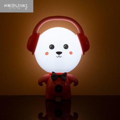 可莉允卡通小夜灯儿童睡觉伴睡灯不插电可爱小台灯可充电LED起夜床头灯萌小兔-粉色灯具