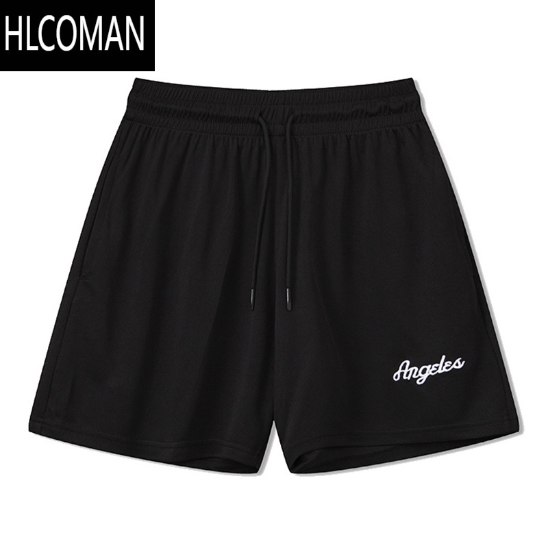 HLCOMANSMILE ISLAND 2024SS 美式四分篮球刺绣运动短裤 男女同款