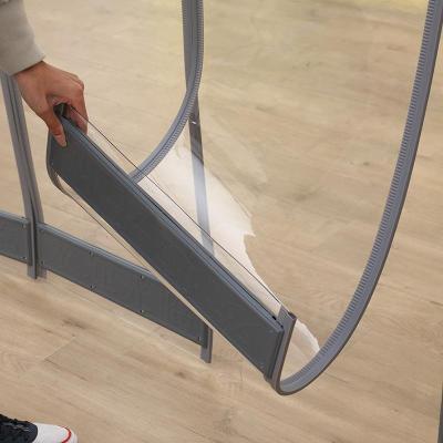 空调帘磁铁对吸超市闪电客隔热塑料隔断帘磁吸夏季防蚊透明软帘1.6mm磁吸灰色边+配重宽45cm*高260cm/一片