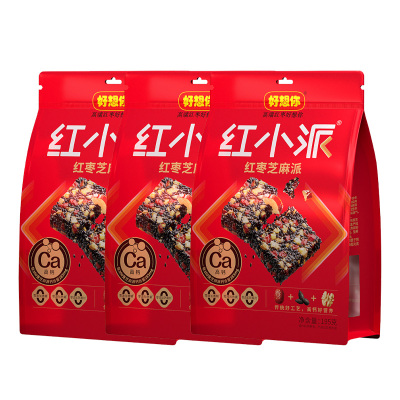 好想你红枣芝麻派清甜高钙芝香浓郁香酥软糯休闲美味195g*3袋