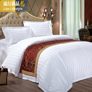 宾馆四件套棉白色专用床单被套被子棉民宿五星级酒店床上用品 三维工匠