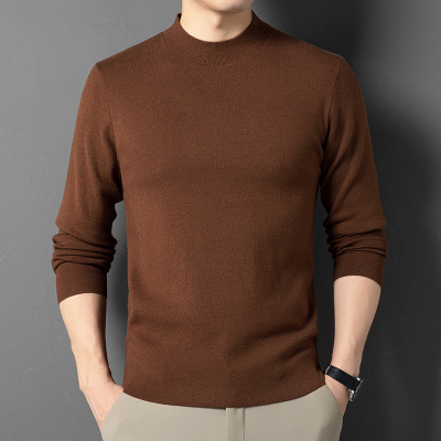 濮院羊毛衫可机洗精纺澳毛毛衣男秋冬季新款半高领男士羊毛衫_940